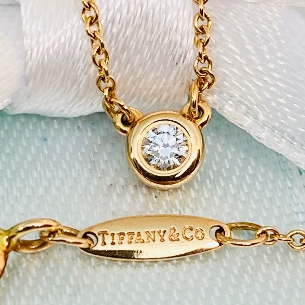 Tiffany & Co .10 Peretti Damond by the yard 18k rose gold 16” W/box MSRP $1300 - Picture 1 of 8